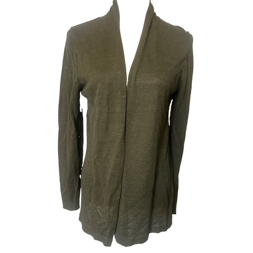 Banana Republic Women's M Linen Rayon Knit Open Cardigan Long Sleeves Sweater